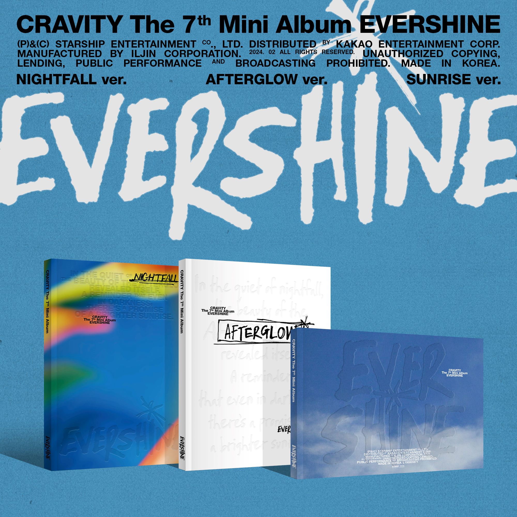[Random]CRAVITY - Mini 7th album [EVERSHINE] (NIGHTFALL / AFTERGLOW / SUNRISE ver.)